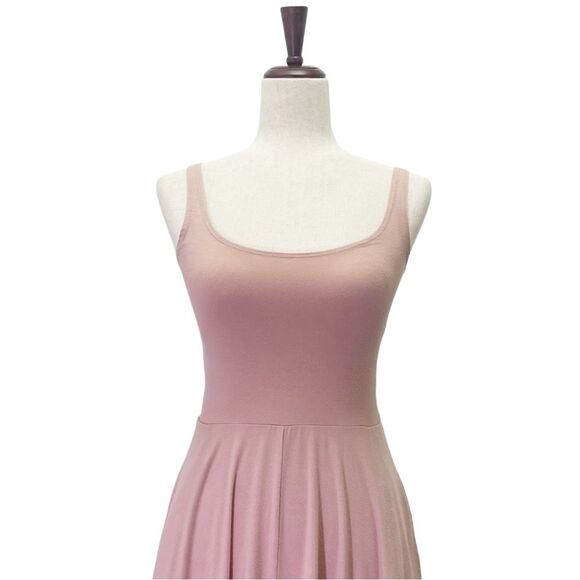 Reformation Mary Tank Dress Blush Jersey Knit Scoop Neck Midi Women's Size Small - Picture 7 of 14